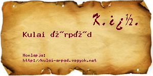 Kulai Árpád névjegykártya