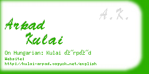 arpad kulai business card